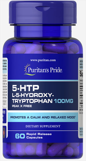 Puritan's Pride 5-HTP 100 mg (Griffonia Simplicifolia) 60 Cápsulas - 5315