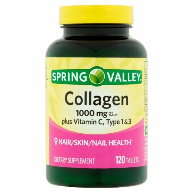 Spring Valley Collagen Type 1 & 3, Plus Vitamin C Dietary Supplement, 1,000 mg, 120 count