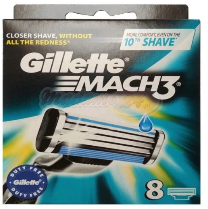 Gillette Mach3 Razor Blade Refill Cartridges for Mach 3, 8 unidades