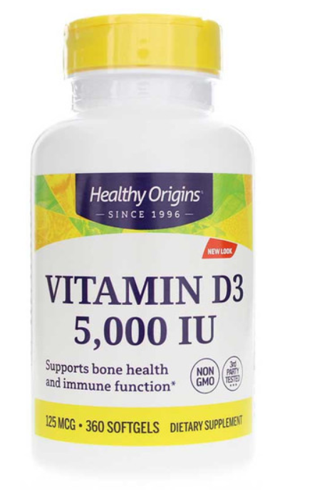 Vitamina D3 5 .000ui Healthy Origins - 360 Cápsulas Gelatinosas (softgels)